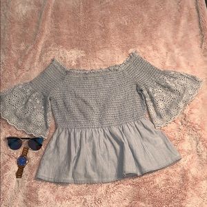 Pinstripe Peplum Top!